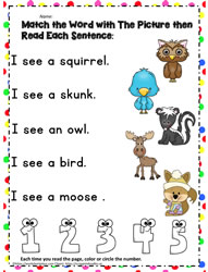 see - sight word match